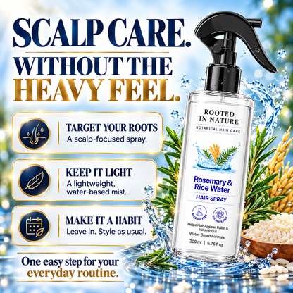 🌿 Rooted in Nature Rosemary & Rice Water Hair Growth Spray + 🎁 FREE Hair Growth Care Kit