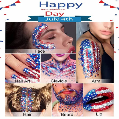 🎁LAST DAY 50% OFF-🦅4th of July Glitter Stick✨🔔Red, White & Blue Body & Hair Sparkle