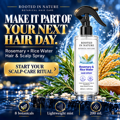🌿 Rooted in Nature Rosemary & Rice Water Hair Growth Spray + 🎁 FREE Hair Growth Care Kit