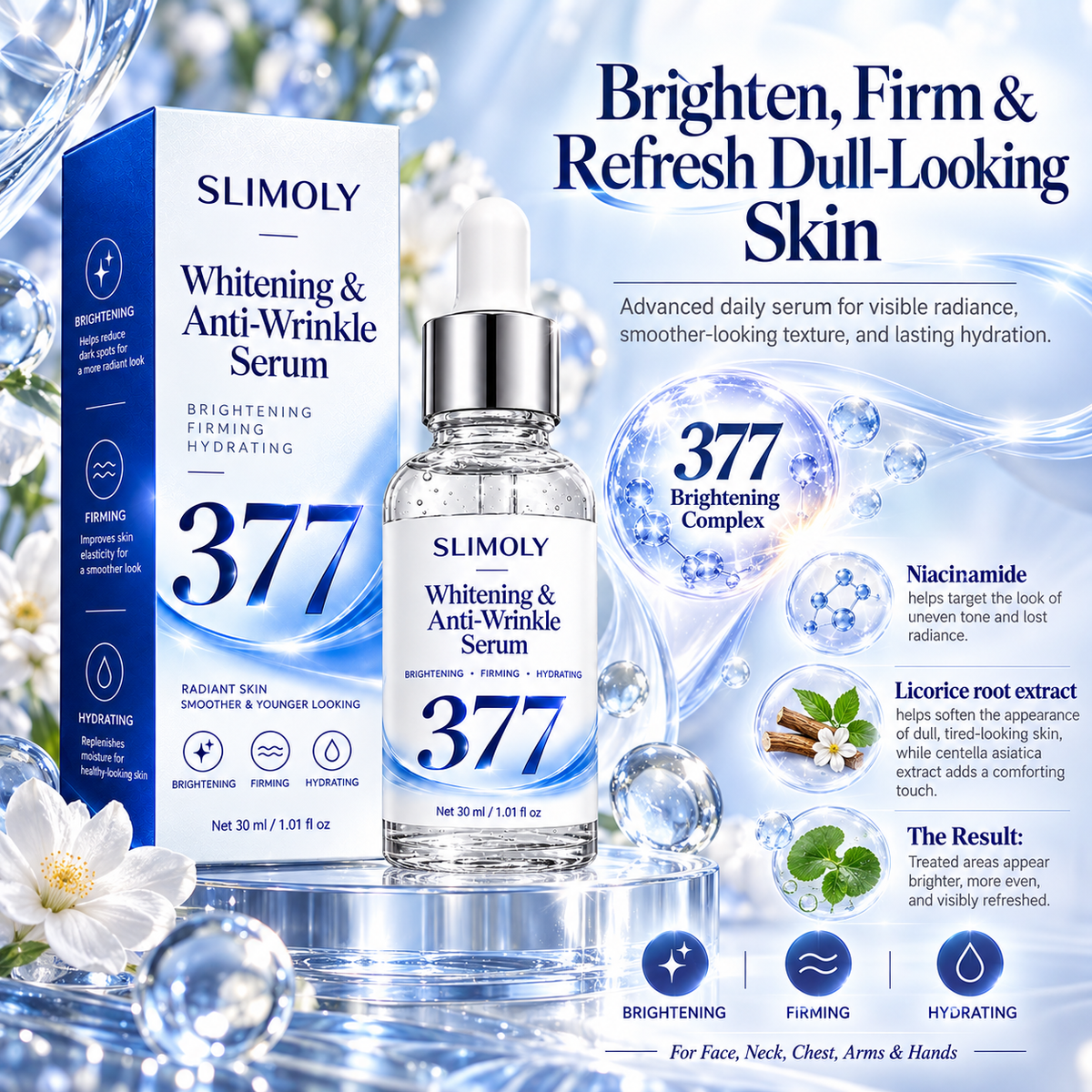 SLIMOLY Brightening Dark Spot Serum – For Face, Neck & Hands – Helps Fade the Look of Dark Spots & Uneven Tone – 70% OFF + 🎁 Free Derma Roller Today