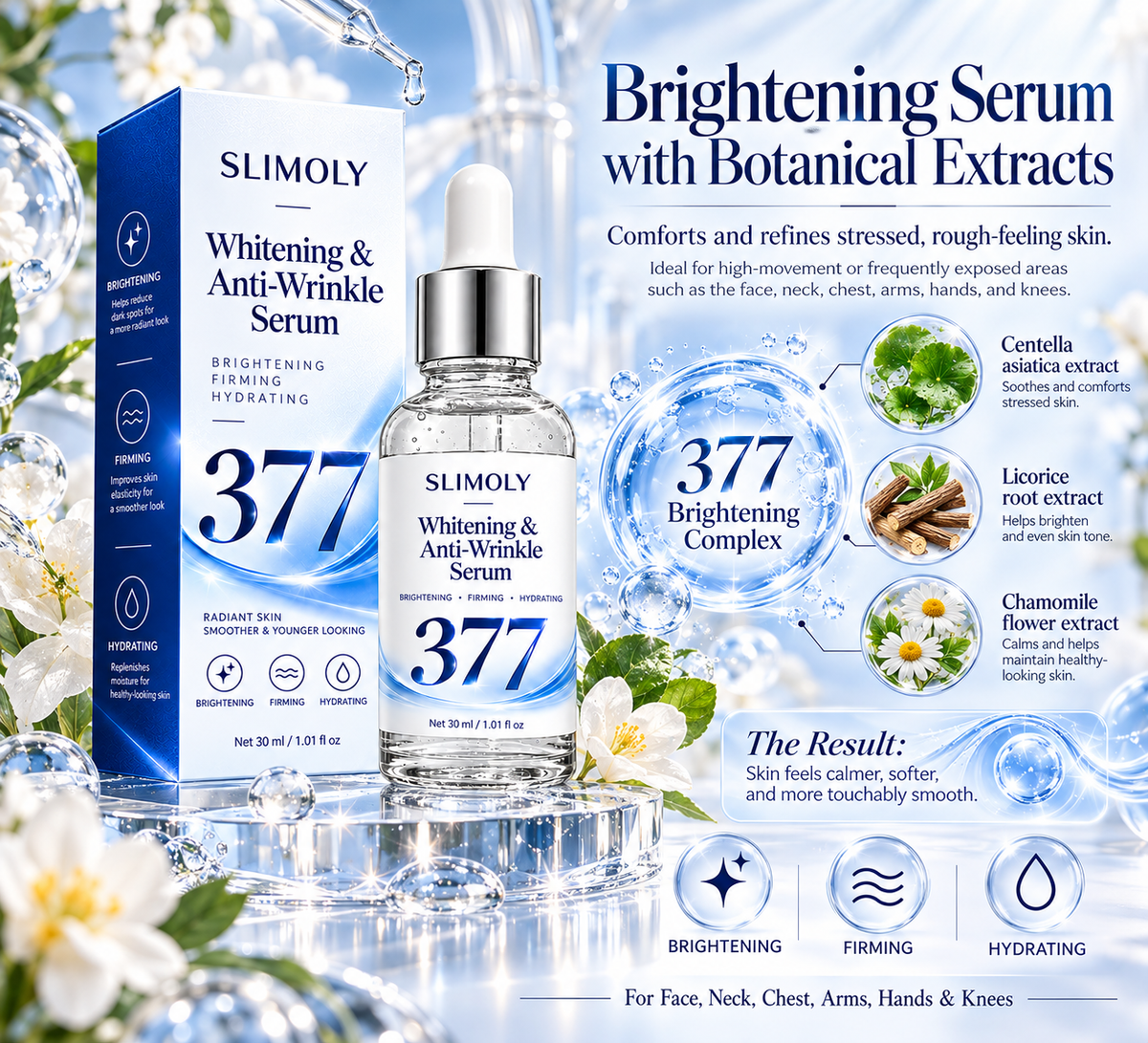 SLIMOLY Brightening Dark Spot Serum – For Face, Neck & Hands – Helps Fade the Look of Dark Spots & Uneven Tone – 70% OFF + 🎁 Free Derma Roller Today