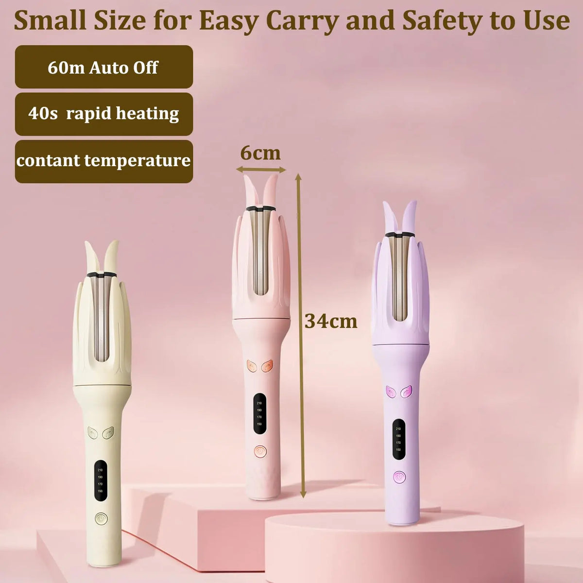Automatic Rotating Hair Curler – 28mm Negative Ion Curling Wand for Effortless Long-Lasting Curls, Anti-Damage Hair Styling Tool